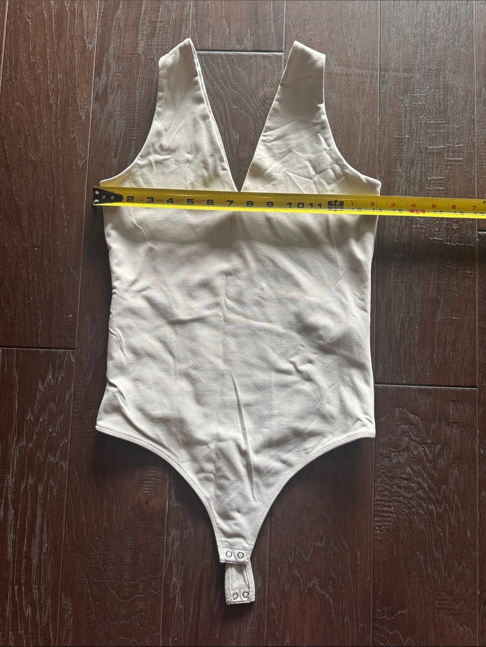 Abercrombie & Fitch Cream V-Neck Ribbed Bodysuit - Picture 3 of 4